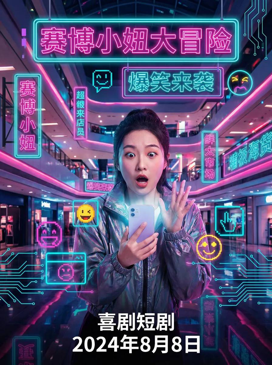 爱情闯进门全集下载 搞笑喜剧短剧 - 赛博小妞大冒险海报